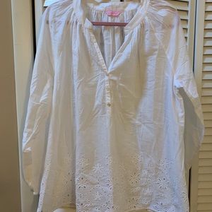 Lilly Pulitzer women’s eyelet tunic shirt, XL